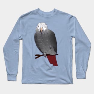 Timneh African Grey Parrot Perching on a Branch Long Sleeve T-Shirt